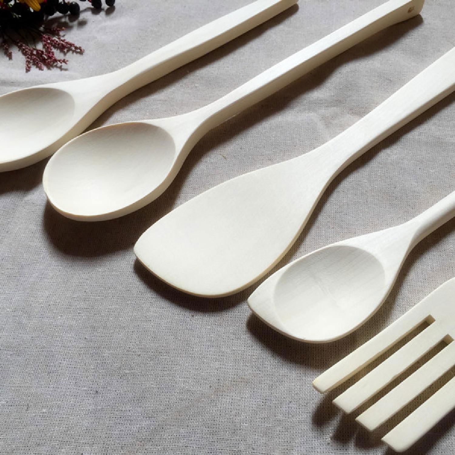 5 Pieces Wooden Cutlery for Family and Restaurant 3