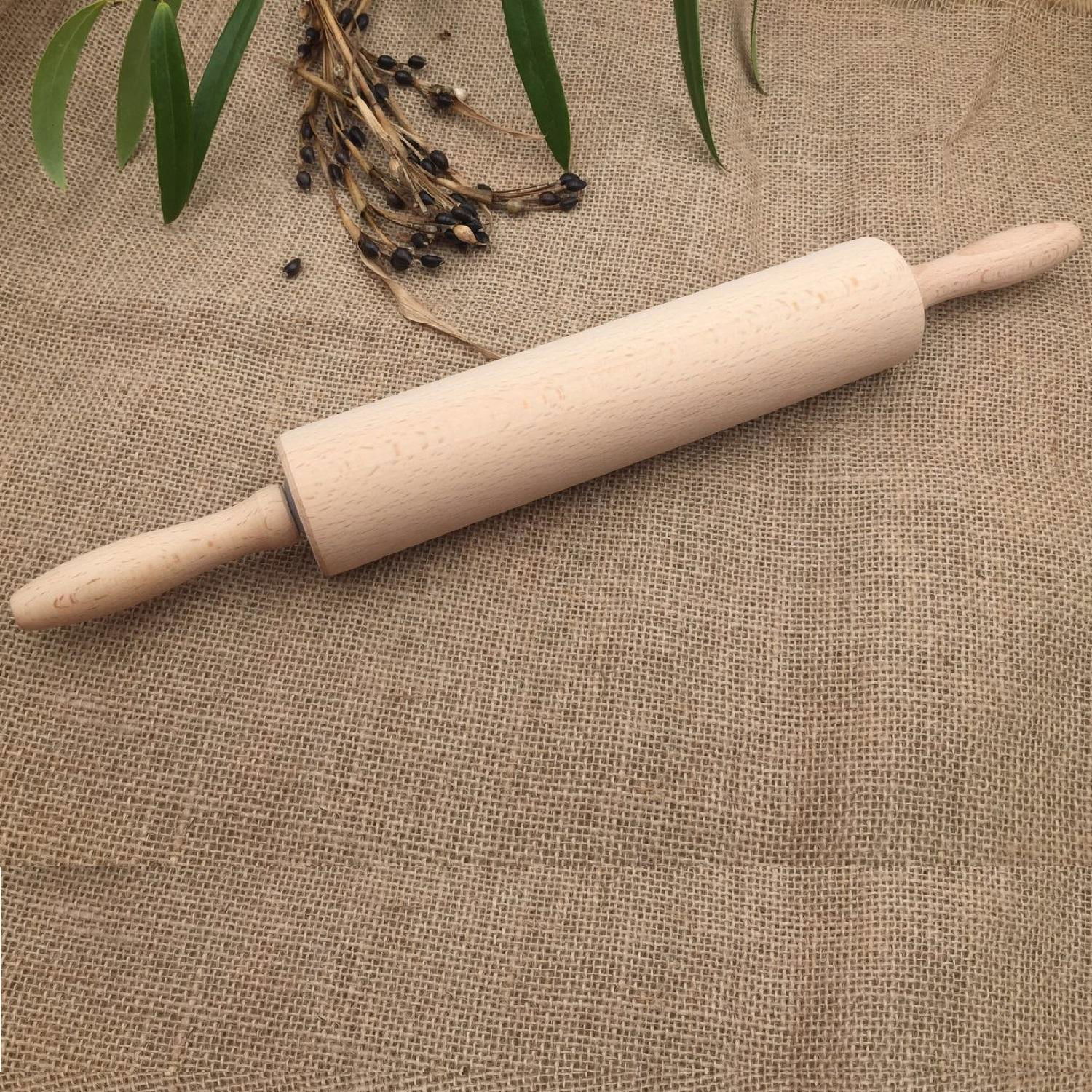 Wooden Rolling Pin Made of Rubber Wood