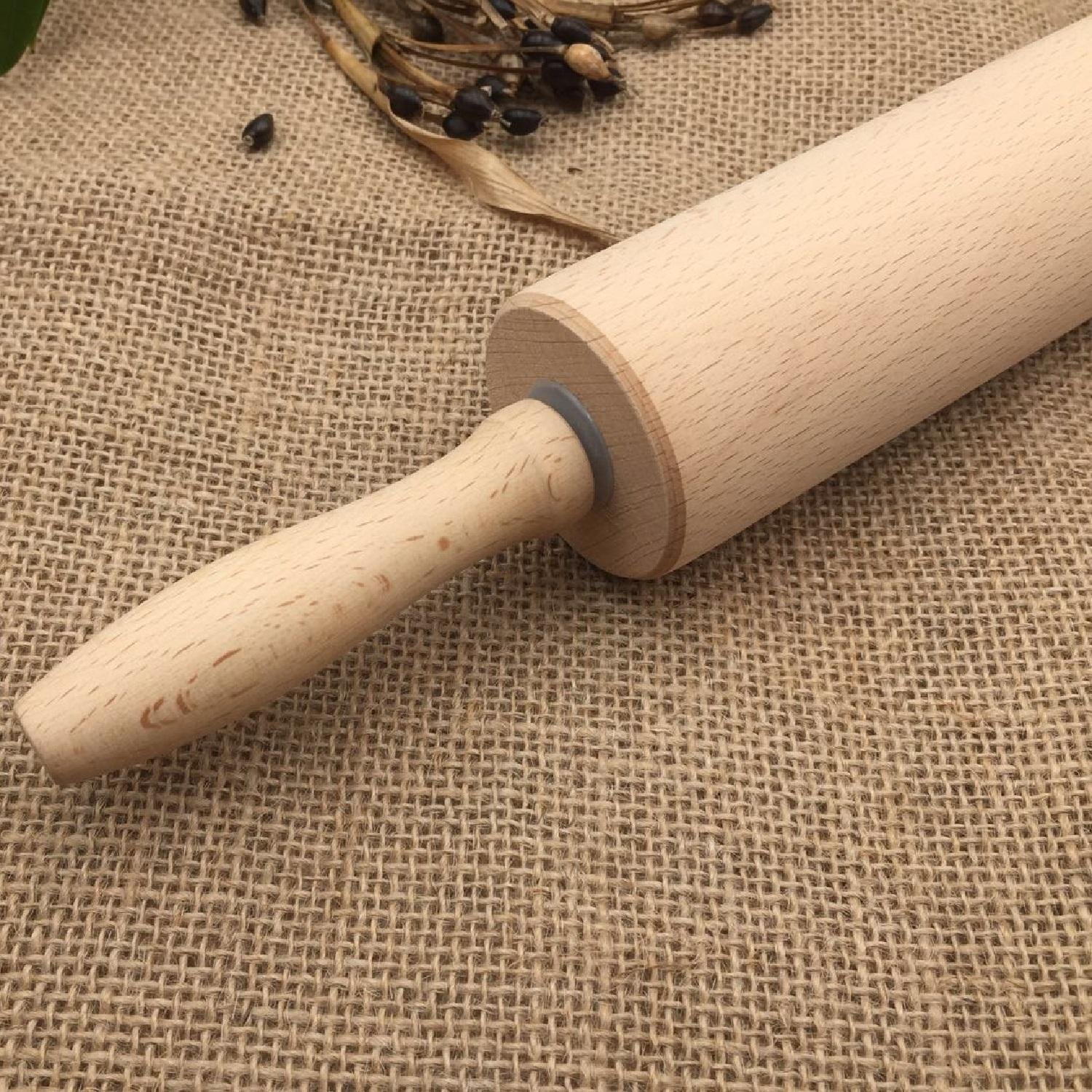 Wooden Rolling Pin Made of Rubber Wood 4