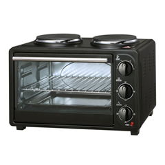 23L mini oven electric bread baking oven with two hot plates 