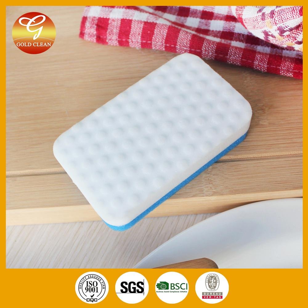 melamine non-abrasive mesh scouring pad with sponge for washing dish scrubber