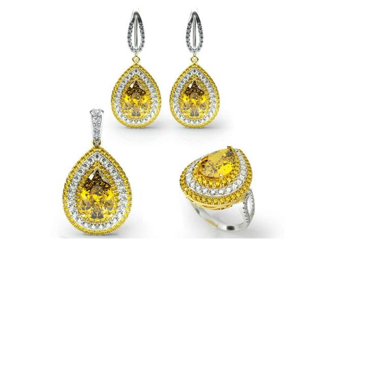 Hot Sale Sparkle Golden Jewelry Set (Taiwan Trading Company) Diamond