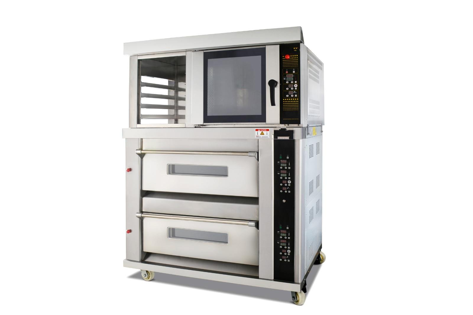 Two decks four trays + convection oven Oven for bakery