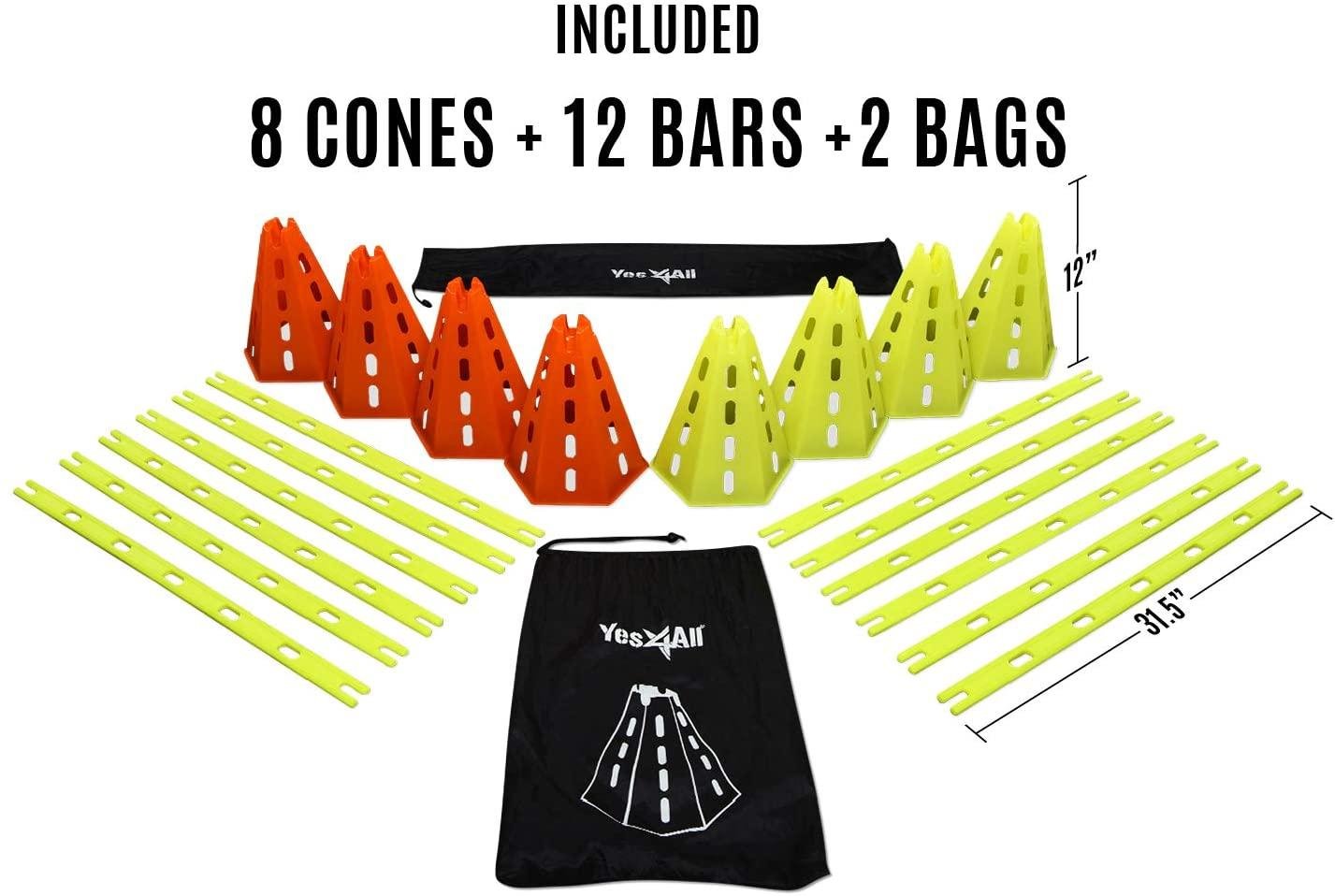 Yes4All Speed Agility Hurdles Cone Set, Dog Agility Obstacle Training, Pet Outdo 5