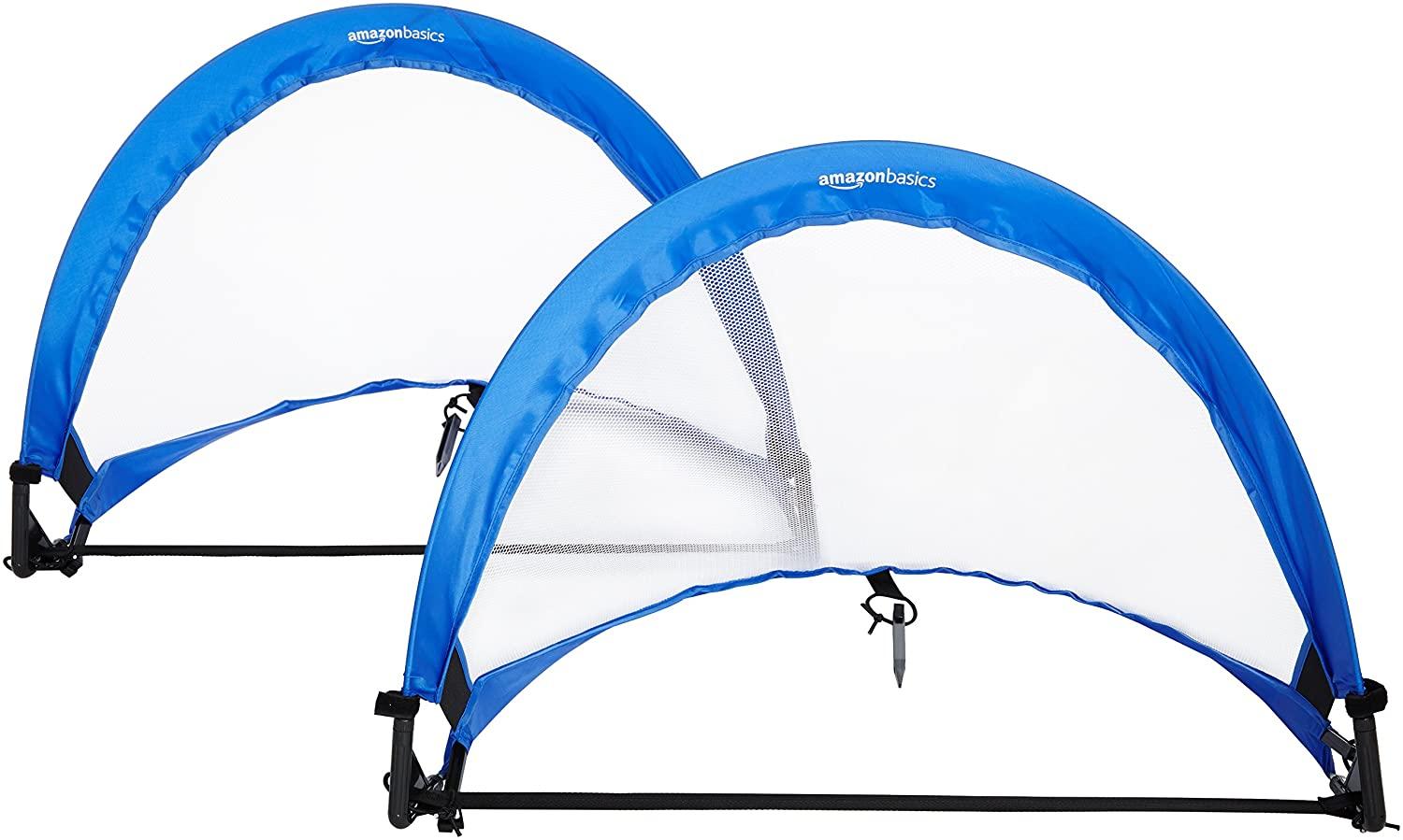 Amazon B      Pop-Up Soccer Goal Net Set with Carrying Case - 2.5 Feet, Blue 5