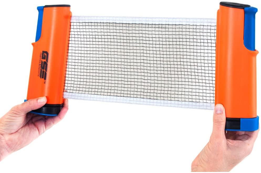 Adjustable Retractable Ping Pong Net & Post. Portable Table Tennis Net & Clamps. 1