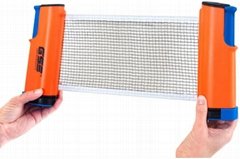 Adjustable Retractable Ping Pong Net & Post. Portable Table Tennis Net & Clamps.