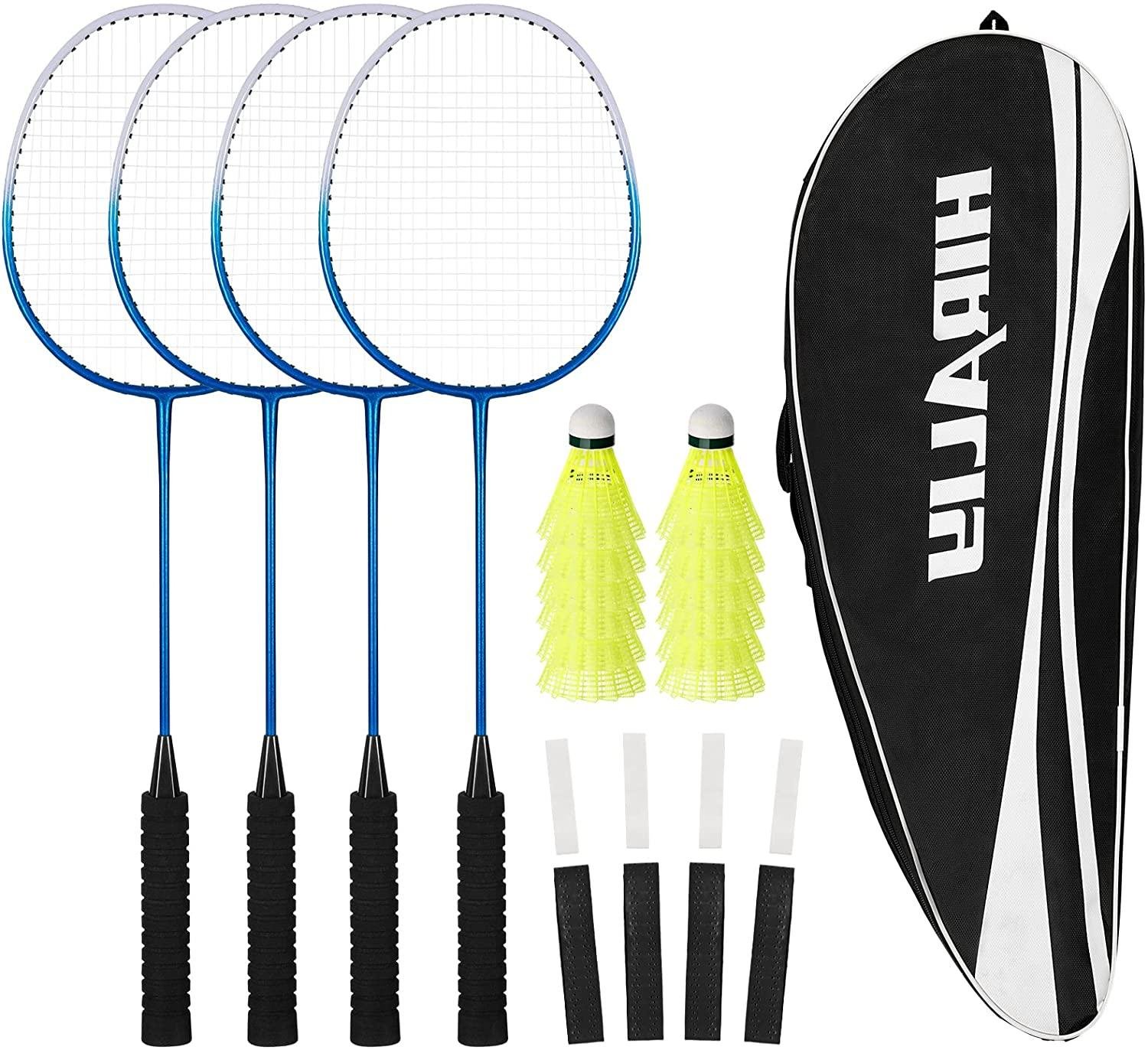 HIRALIY Badminton Rackets Set of 4 for Outdoor Backyard Games, Including 4 Racke