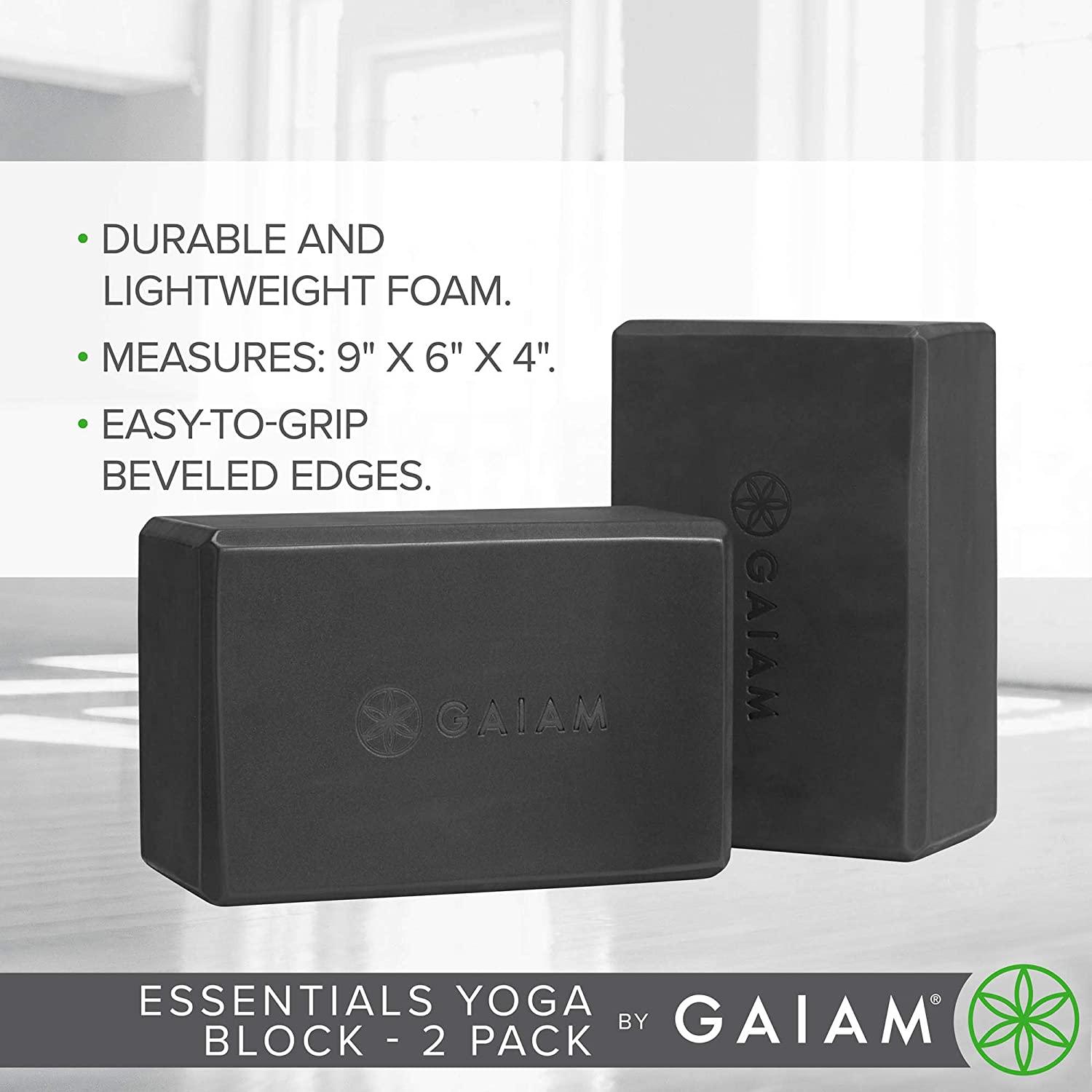 Gaiam Essentials Yoga Block (Set Of 2) Supportive, Soft NonSlip Foam