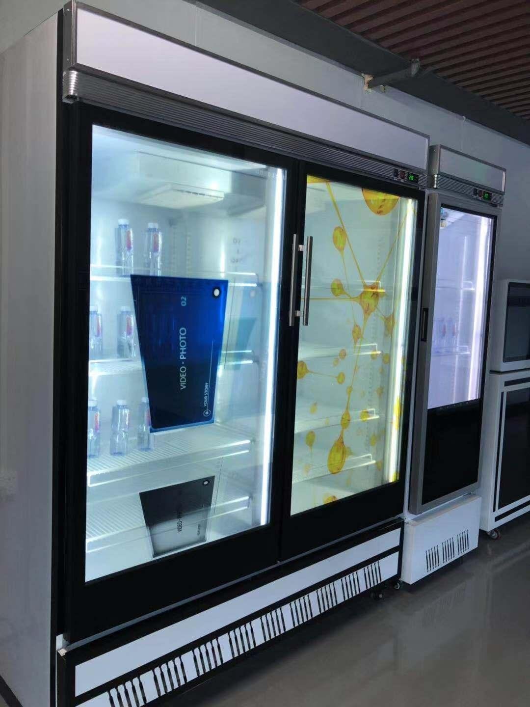 東莞市惠華電子廠家直銷49寸透明液晶顯示雙開冰箱