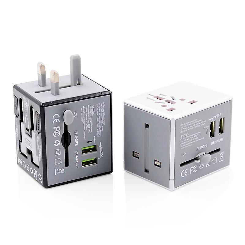 universal travel adapter with 2 usb Travel Charger EU UK US AU plug with CE ROHS