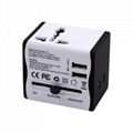 universal travel adapter with 2 usb Travel Charger EU UK US AU plug with CE ROHS 1