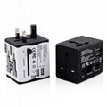 universal travel adapter with 2 usb Travel Charger EU UK US AU plug with CE ROHS 3