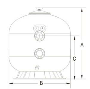 供應F系列商用玻璃纖維測出法蘭式沙缸 2