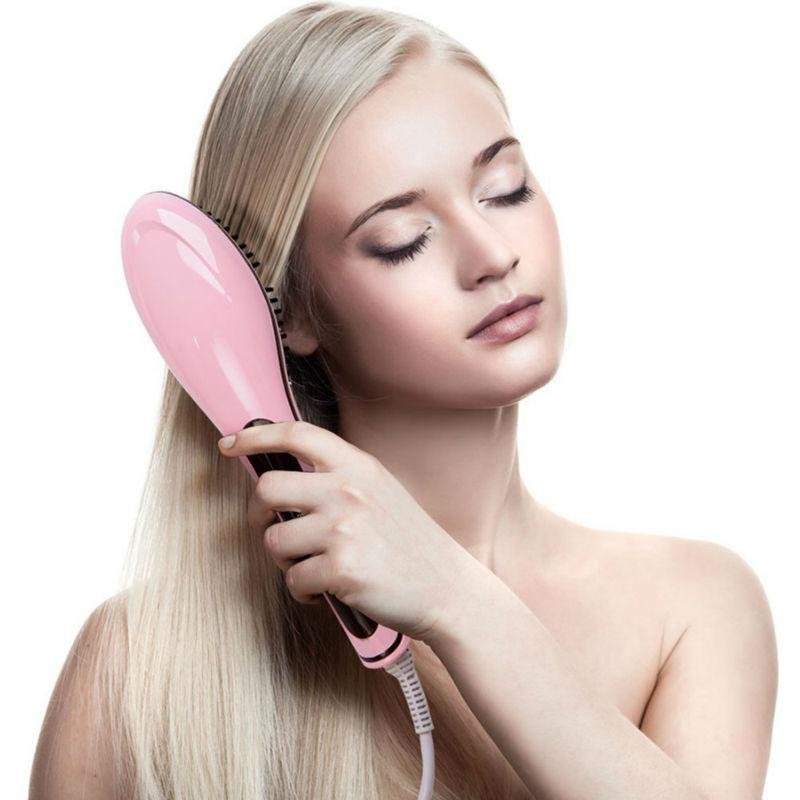 Electric Hair Comb LCD Indicator Hair Straightener Brush