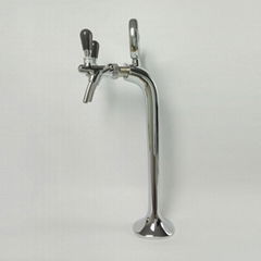 2 way chrome plated brass cobra beer tower with LED light brandhold