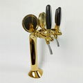 triple faucet PVD gold plated brass cobra beer tower for bar equipment 5