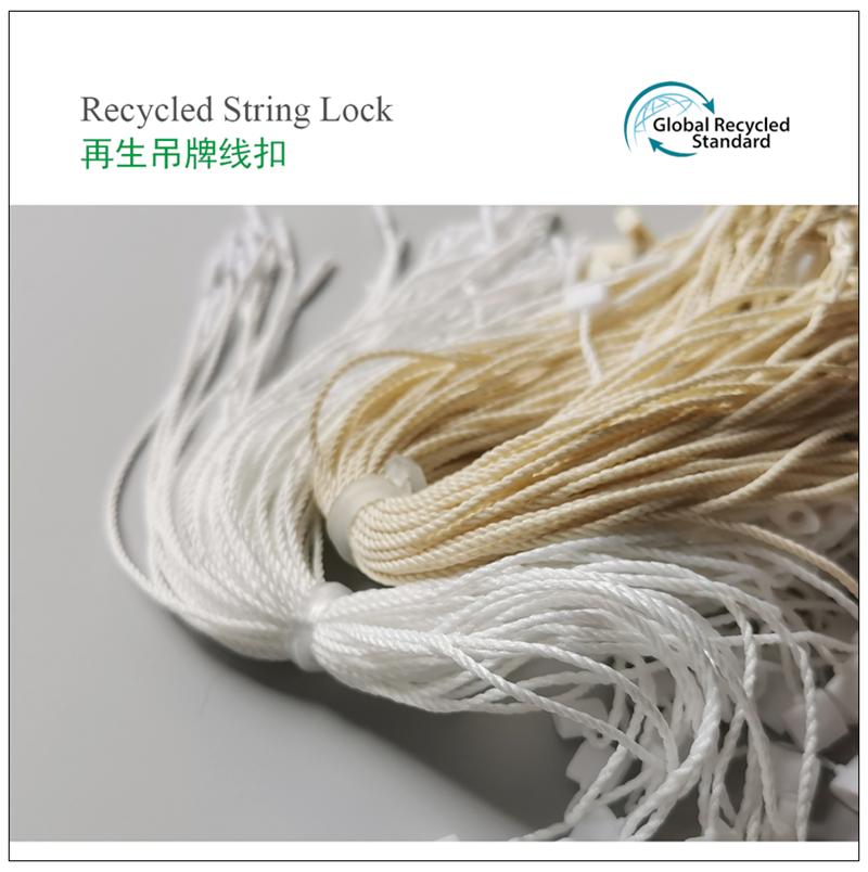 GRS,eco stringlock, biodegradable string lock, recycled hangtag string
