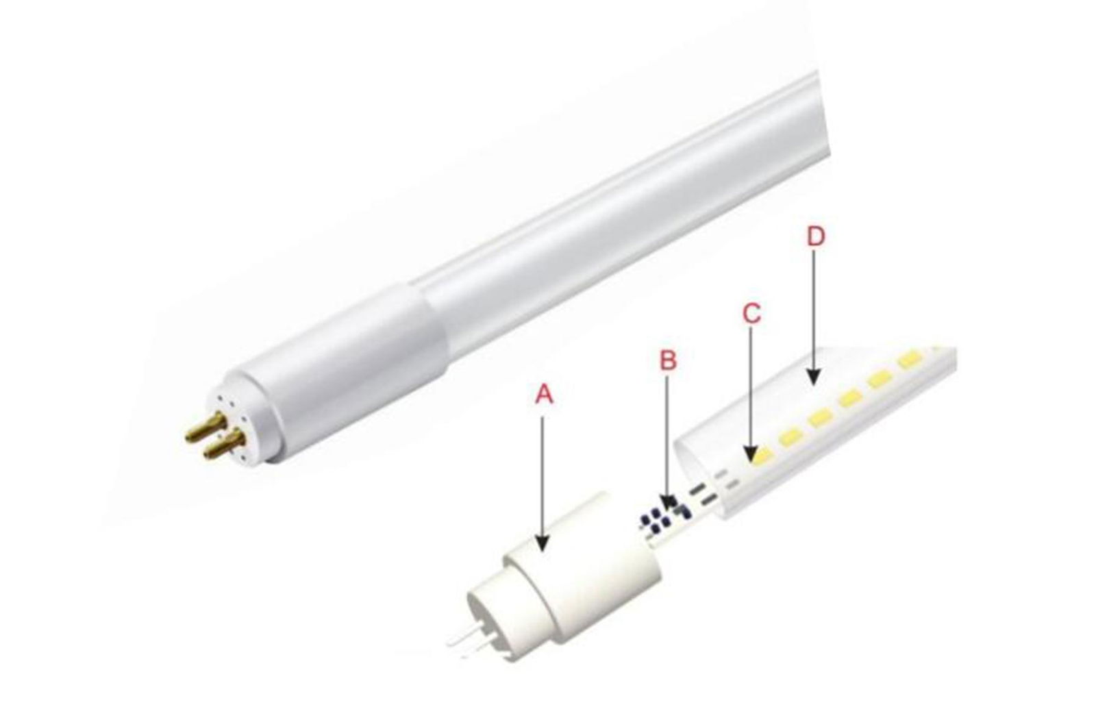 Aluminum Housing Circular Integrated SMD Fluorescent Lamp T5 LED Tube Light  4