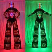 LED kryoman robot costume with digital LED helmet