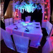 RGB colors optic fiber luminous table clothes/chair covers customized  3