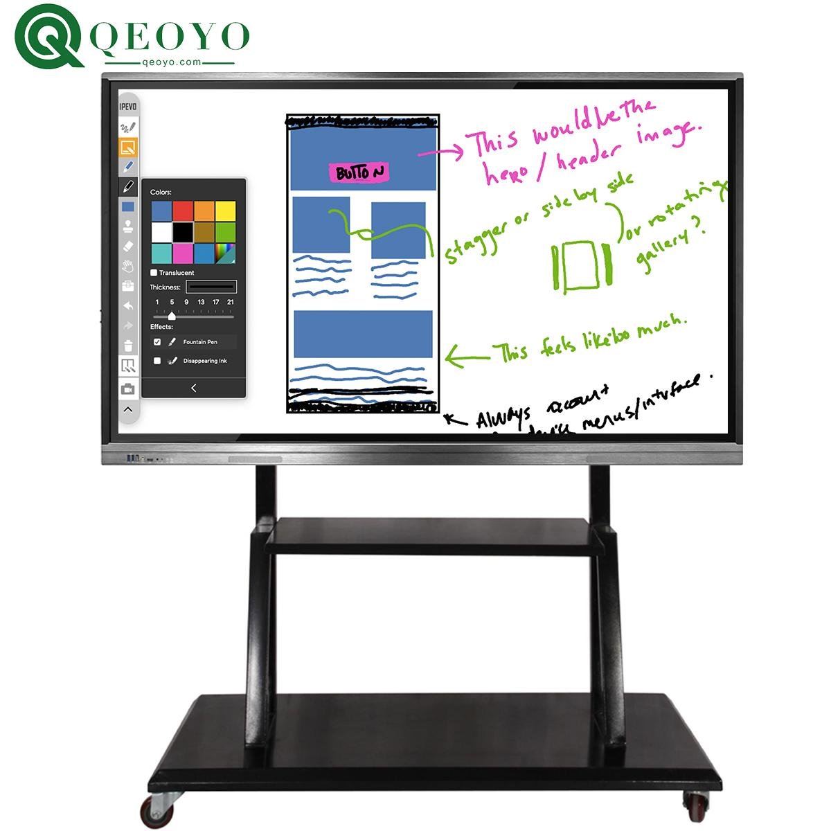 qeoyo 55''65"75"86"100" multi touch screen LED monitor interactive flat panel 2