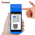 Mini Handheld rfid nfc reader barcode scanner android PDA with thermal printer 3