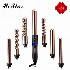 2019 Electric multi-function interchangeable hair curler 7p hair curling wand