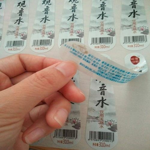 China Factory Wholesale double side printing pearlized BOPP bottle water label