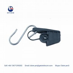 Drop wire cable clamp with s hook