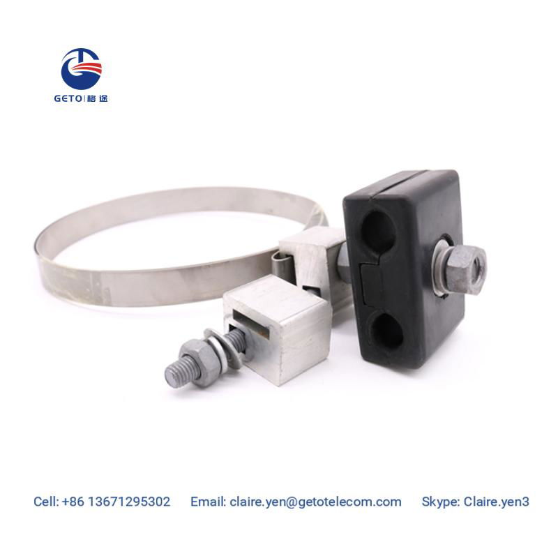 Down lead clamp for pole or tower 4