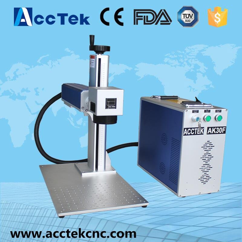 Acctek cheapmetal fiber laser makrking machine 20W mimi portable fiber laser cnc
