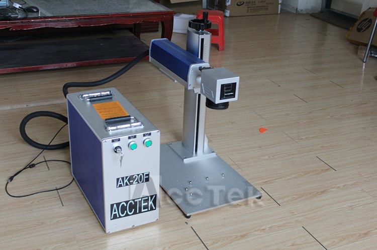 Acctek cheapmetal fiber laser makrking machine 20W mimi portable fiber laser cnc 3
