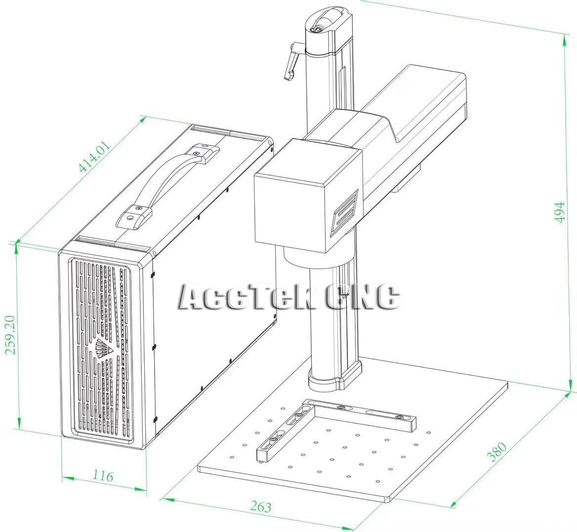 Acctek cheapmetal fiber laser makrking machine 20W mimi portable fiber laser cnc 5