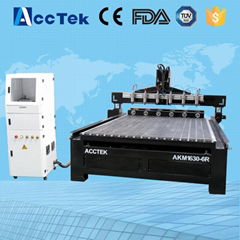 Acctek 3D Wood Sofa Chair Table Back Leg Carving Rotary Multi Head CNC Router