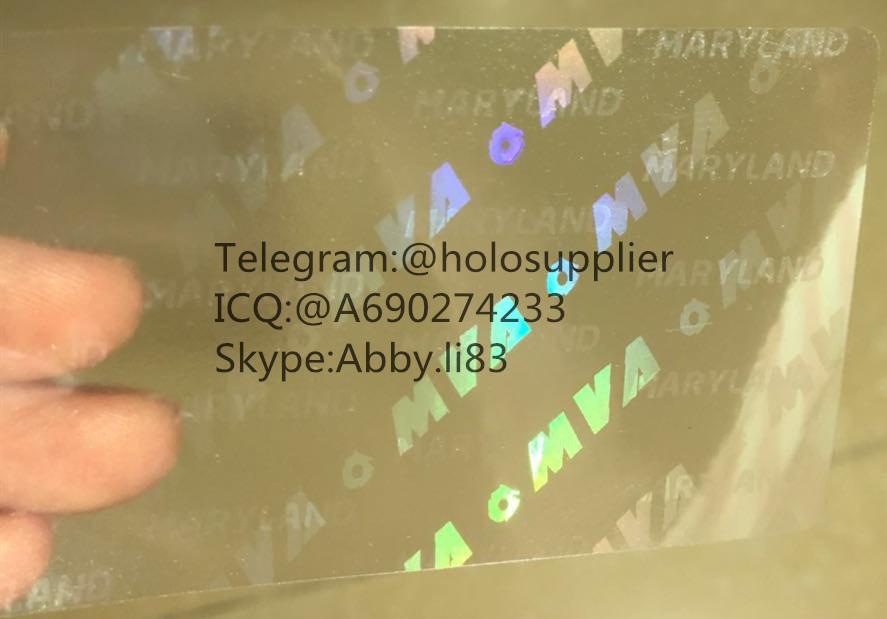 Maryland MD hologram overlay sticker with UV (China Trading Company
