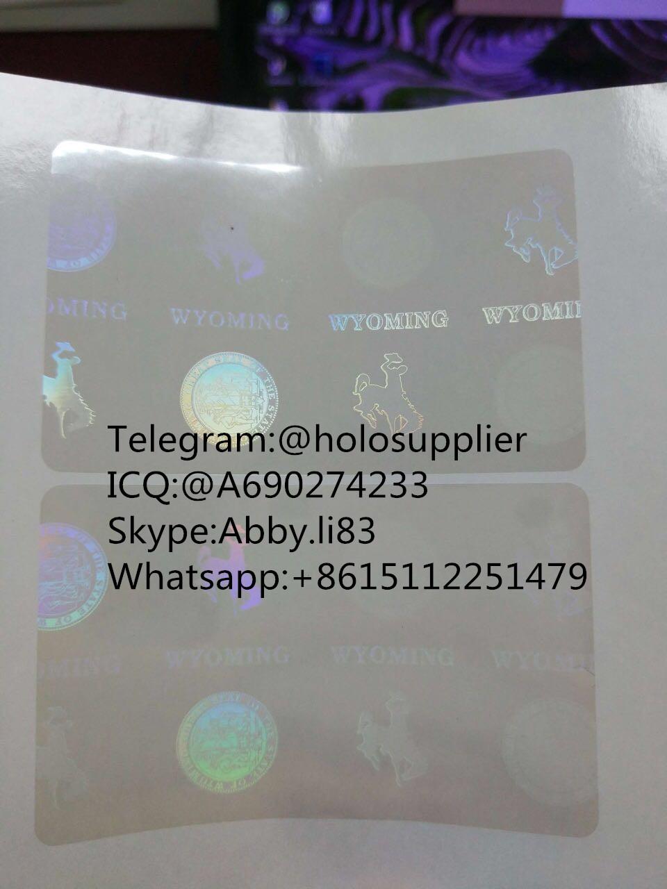 Wyoming hologram overlay sticker Wyoming WY (China Trading Company