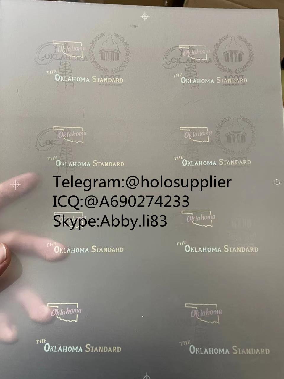 New Oklahoma ID hologram laminate sheet OK  sheet  
