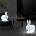 New Design Outdoor Rechargeable Colorful Plastic LED Rabbit Light with Remo