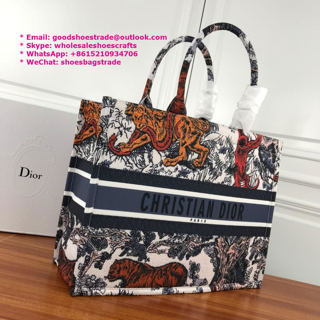 dior bags DIOR BOOK TOTE BAG EMBROIDERED CANVAS Christian Dior bag LADYLAMBSKIN - handbags ...