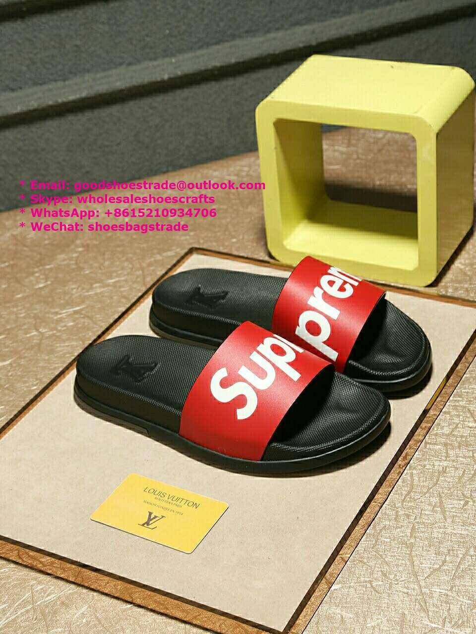 Louis Vuitton x Supreme Monogram slides Box Logo LV men Sandal LV slides LV slip (China ...