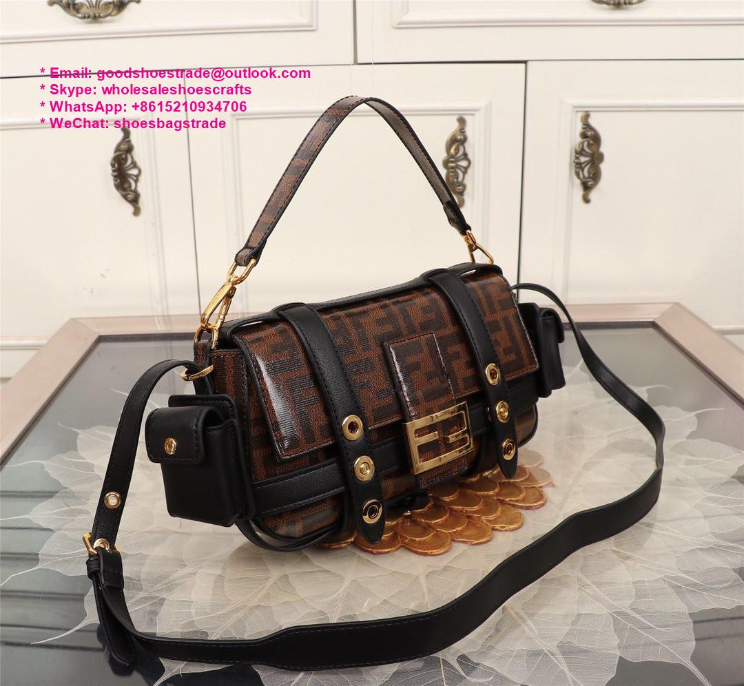 fendi BAGUETTE WITH CAGE fendi BAGUETTE Brown fabric bag fendi Brown