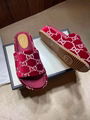 beige brick red GG canvas Women's Original GG slide sandal gucci platform sandal