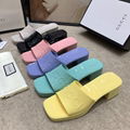 women's rubber slide sandal with gucci logo GG slides GG sandal spring sandals