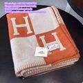 wholesale        CASHMERE WOOL THROW BLANKET H logo Blanket free shipping discou 1