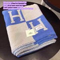 wholesale Hermes CASHMERE WOOL THROW BLANKET H logo Blanket free shipping discou