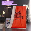 wholesale Hermes CASHMERE WOOL THROW BLANKET H logo Blanket free shipping discou