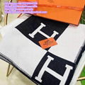 wholesale Hermes CASHMERE WOOL THROW BLANKET H logo Blanket free shipping discou