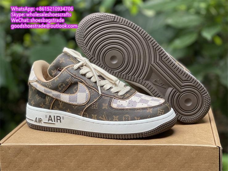Louis Vuitton Nike Air Force 1 low Off White Black LV Nike Air Force one shoes