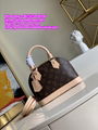 LV alma bb bubblegram leather M59821 ALMA BB Monogram Vernis leather shell bag